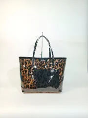 ジャストカヴァリ ヒョウ柄 レオパード ムーン 月 PVC レディース Nxde I love ビーチバッグ