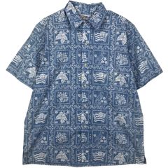 ハワイ製Reyn Spooner アロハシャツ プルオーバー XL ブルー - メルカリ