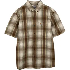 古着 カーハート Carhartt RELAXED FIT チェック柄 半袖 ワークシャツ メンズL相当 ボタンダウン/eaa632743