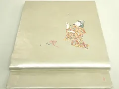 平和屋着物●極上　加賀友禅の巨匠　初代　由水十久　西陣　長嶋成織物　ながしま帯　太鼓柄袋帯　隆達小歌　瀞銀錦　逸品　DZAB5768kh6 平和屋着物○加賀友禅の巨匠 初代 由水十久 西陣 長嶋成織物 ながしま