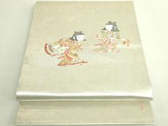 加賀友禅 初代由水十久監修 ながしま織物 袋帯 「挿頭を参らん」 逸品