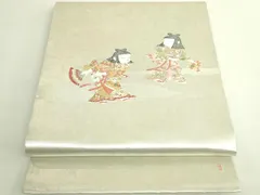 平和屋着物▽加賀友禅の巨匠　初代　由水十久監修　色無地　単衣　縞地紋　白茶色　正絹　逸品　DAAW9281sf 平和屋着物▽加賀友禅の巨匠 初代 由水十久監修 色無地 単衣 縞地紋 白