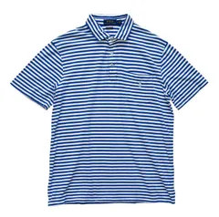 【ラルフローレン】青ｘ白【ボーダー柄】ポロシャツ POLO ralph lauren【サイズＭ】 BF0807-5-20