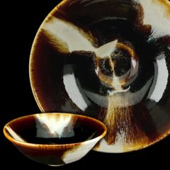 玳皮天目・吉州窯・南宋・黒釉・玳瑁盞・天目茶碗・中国古玩・時代煎茶