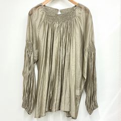 【春物 新入荷】‡Dignite collier/ディニテコリエ‡エアリーシャーリングシアーボリュームスリーブブラウス/長袖 カーキ レディース F【中古】春秋 412052 Dignite collier - 【春物 新入荷】‡Dignite collier/ディニテコリエ