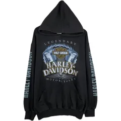 古着 ハーレーダビッドソン Harley-Davidson ドクロ柄 スカル柄 アドバタイジング スウェットプルオーバーパーカー メンズL相当/eaa635512