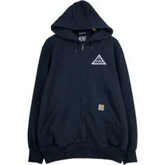 古着 カーハート Carhartt Loose Fit RAIN DEFENDER アドバタイジング スウェットフルジップパーカー メンズM相当/eaa632982