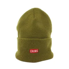 チャムス CHUMS 帽子 ニット帽 ビーニー F モスグリーン ロゴタグ /NU ■GY99のサムネイル