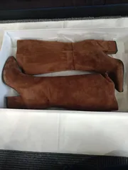 【イタリア製】 【高品質】Ovyé 　ロングブーツ スエード　ブラウン size 23.5cm