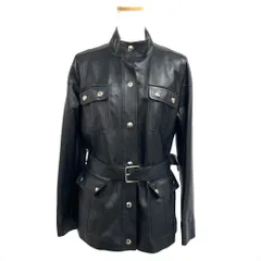 ロエベ LOEWE ラムレザー ライダースジャケット ラムスキン ブラック シルバー金具 40 4ポケット レディース【中古】のサムネイル