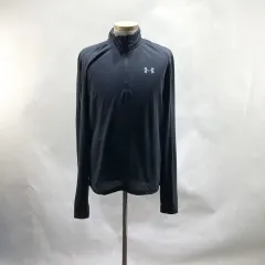 UNDER ARMOUR アンダーアーマー メンズ スポーツ ハーフジップ長袖 ブラック M ヴィンテージ