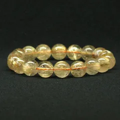 【上品な天然石】透明感あふれる 天然石ブレスレット 【王道の輝きと堂々たる存在感】 11～12mm ゴールドルチルクォーツ 一点物【GHB152】 40ｇ 浄化発送京の蔵 誕生日プレゼント
