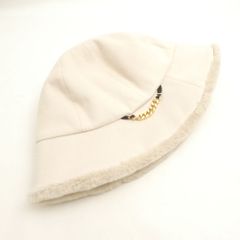DimMoire ロゴ刺繍スウェードベレー帽 ホワイト - メルカリ