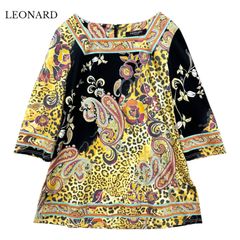 希少70s◎LEONARD レオナール 長袖チュニック ペイズリー ヴィンテージ