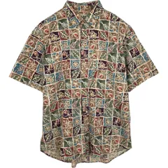 古着 90~00年代 エルエルビーン L.L.Bean COOL WEAVE 総柄 半袖 コットンシャツ メンズL相当 ヴィンテージ/eaa633317