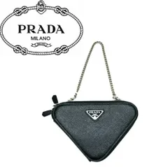 【中古美品】PRADA プラダ トライアングルポーチ サフィアーノ レザー ミニショルダー 1NR015