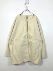 Samansa Mos2 サマンサモスモス CPF-1304807 ノーカラーショート コート sizeF/ベージュ ◆■レディース