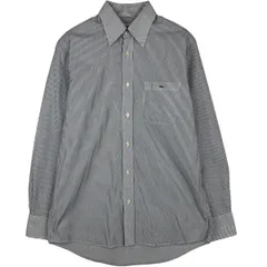 古着 ラコステ LACOSTE 半袖 ボタンダウン ストライプシャツ メンズM相当/eaa632596