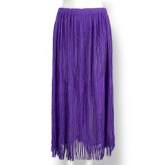 pleats please】ロングスカート パープル フリンジ size3 - メルカリ