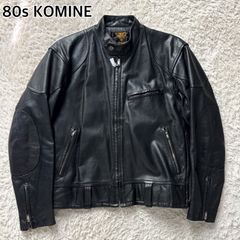 KOMINE コミネ  シングルライダース  ヴィンテージ 80s 80年代 黒 ブラック メンズ XL 本革 レザー  日本製 ツーリング バイク バイクウェア レザージャケット 革ジャン 希少 旧車 オートバイ