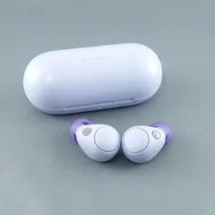 SONY WF-C700N 完全ワイヤレスイヤホン USED美品 ノイズキャンセリング 外音取込 マイク IPX4 防滴 ソニー ラベンダー 完動品 V2079