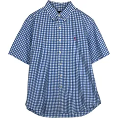 古着 ラルフローレン Ralph Lauren CLASSIC FIT ギンガムチェック 半袖 ボタンダウン チェックシャツ メンズL相当/eaa633144