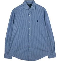 古着 ラルフローレン Ralph Lauren REGENT CUSTOM FIT 長袖 コットンストライプシャツ メンズL相当/eaa632582