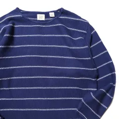 90's ギャップ GAP ボーダー クルーネック コットン ニットセーター (XL) 紺×白 ネイビー リブ無し 90年代 旧タグ オールド 白タグ アメリカ古着 USED ビンテージ ヴィンテージのサムネイル