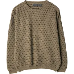 古着 ヴァンヒューゼン VAN HEUSEN 総柄 コットンニットセーター USA製 メンズL相当/eaa631966