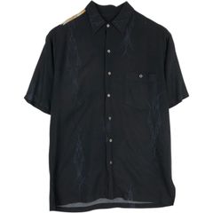 ◇コムデギャルソン 美品 シースルー 花柄 半袖 ボタンシャツ 黒 S