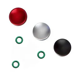 【新着商品】3個セット GeeSo アルミニウム合金 シャッターボタン 10mm 各社カメラ対応 凹 タイプ (3個セット 凹(黒赤銀))のサムネイル