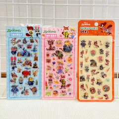 【3点セット】ぷくぷくシール　立体シール　ズートピア　ディズニー