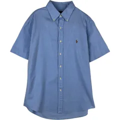 古着 ラルフローレン Ralph Lauren SLIM FIT スリムフィット CHAMBRAY OXFORD 半袖 ボタンダウンシャツ メンズL相当/eaa633134