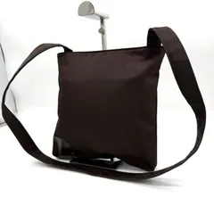 【美品】ロンシャン ショルダーバッグ ナイロン レザー ブラウン 茶色  斜め掛け