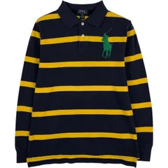 古着 ラルフローレン Ralph Lauren POLO RALPH LAUREN ビッグポニー 長袖 ボーダー ポロシャツ レディースS相当/eaa633957