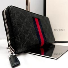 ◇極美品◇グッチ 長財布 GGスプリーム×シェリー ブラック 408831