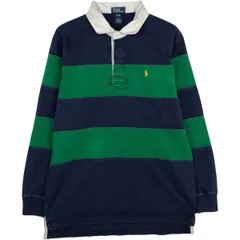 古着 ラルフローレン Ralph Lauren POLO by Ralph Lauren ボーダー柄 長袖 ラガーシャツ レディースM相当/eaa633966