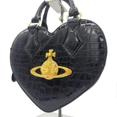 ヴィヴィアンウエストウッド ハート型 バッグ クロコ型押し 黒 ビッグオーブ 希少
