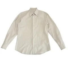 古着 アニエスベー agnes b. homme 長袖 ストライプ柄シャツ クリーニング済み 生成り メンズ Mサイズ 相当のサムネイル