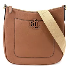 ショルダーバッグ レディース 肩掛け 斜め掛け ローレンラルフローレン LAUREN RALPH RAUREN ぺブルド ラージ Cameryn レザー ブラウン 茶 ゴールド金具 美品【中古品】