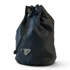 【美品】PRADA プラダ　巾着ポーチ　MV369　VELA ナイロン　ブラック　キングラム[68]