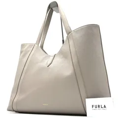 未使用に近い FURLA フルラ ゴッチャ トートバッグ ハンドバッグ 肩掛け A4収納 グレインカーフレザー 本革 グレージュ トープ 大容量 軽量 レディース ビジネス 通勤 仕事 通学 デイリー お出かけ 1泊旅行 マザーズバッグ シンプル 上品