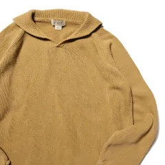 90's 00's Jクルー J.CREW スキッパーシャツ デザイン コットン ニットセーター (XL) カーキ系 無地 襟付き 開襟 00年代 旧タグ オールド アメリカ古着 USED ビンテージ ヴィンテージのサムネイル