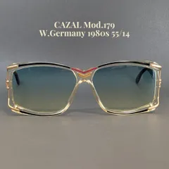西ドイツ製 1980年代 CAZAL カザール Mod.179 ブラック ゴールド アセテート メタル コンビネーション 55/14 125 変形パント サングラス ヴィンテージのサムネイル