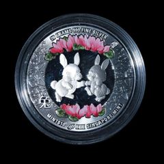 2023年「卯年（ラビット）」カラー銀貨 1/2オンス・純銀（パース造幣局） 2023年「卯年（ラビット）」カラー銀貨 1/2オンス・純銀（パース造幣局