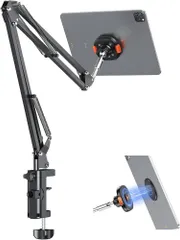 VRIG タブレット アーム マグネット式 ipad スタンド スマホスタンド 新開発クイックリリース 寝ながらスマホ 卓上 ベッド 両方対応 俯瞰撮影 金属製 360°自由調節 Claw Miniシリーズ MG09L