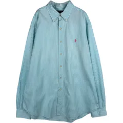 古着 ラルフローレン Ralph Lauren CLASSIC FIT クラシックフィット 長袖 ボタンダウンストライプシャツ メンズXL相当/eaa631280
