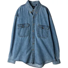 古着 90年代 ギャップ GAP オールドギャップ 長袖 ボタンダウンデニムシャツ カナダ製 メンズL相当 ヴィンテージ/eaa628934
