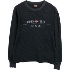 古着 00年代 ハーレーダビッドソン Harley-Davidson モーターサイクル サーマルロンT ワッフル USA製 メンズM相当/eaa632169