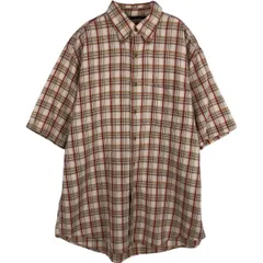 古着 90年代 ノーティカ NAUTICA チェック柄 半袖 コットン×リネン ボタンダウンシャツ メンズM相当 ヴィンテージ/eaa632110
